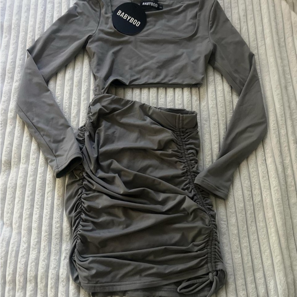 Babyboo Gray Ruched dress